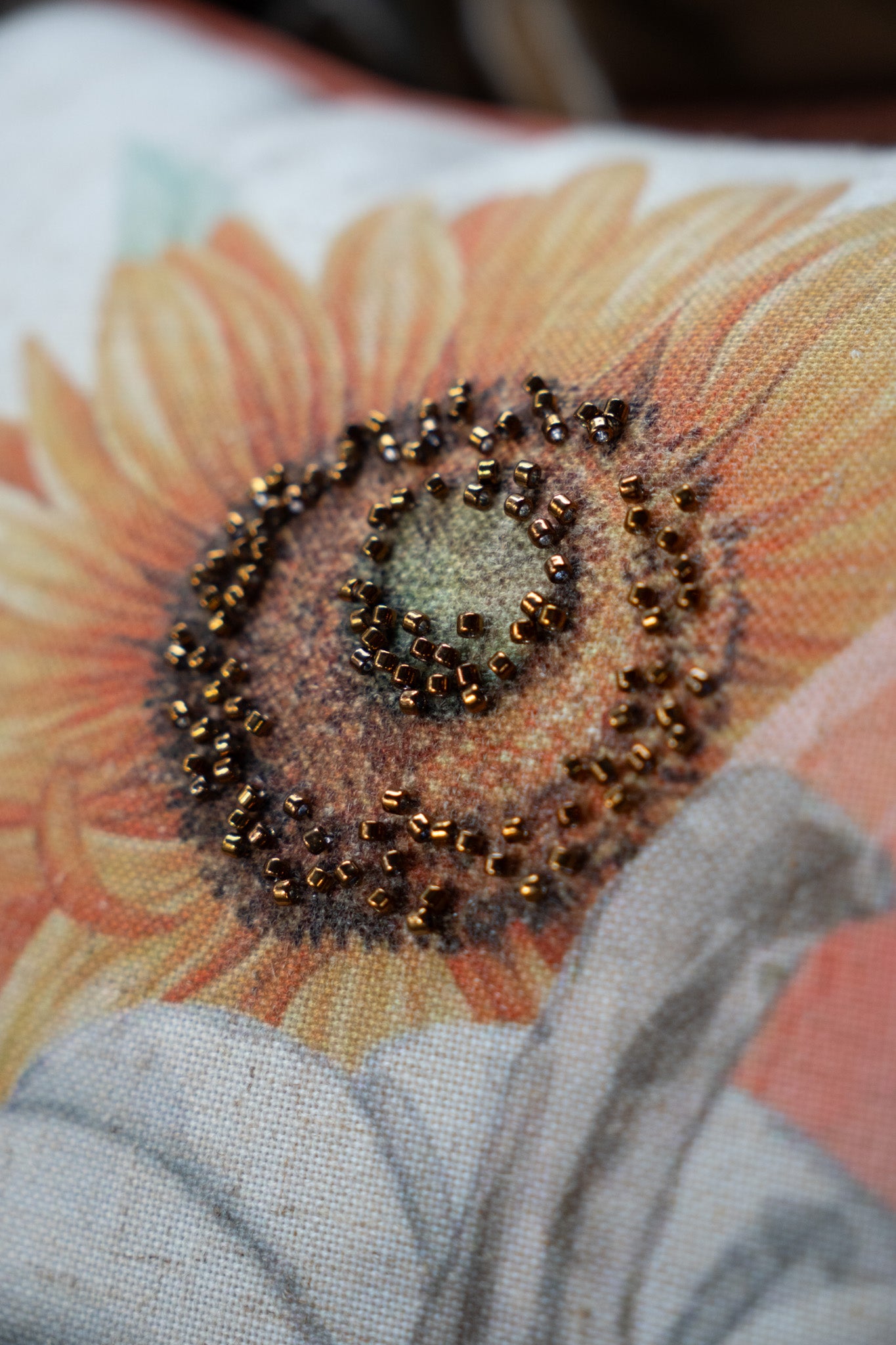 Fall Pumpkin and Sunflower Throw Pillow