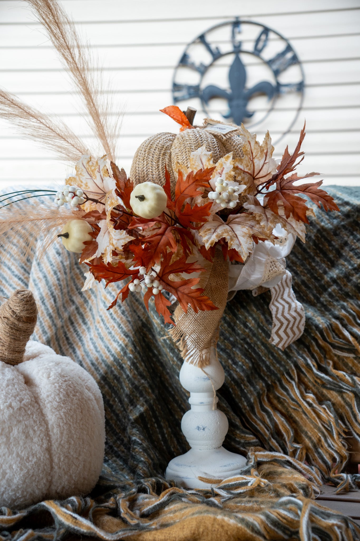 Handcrafted Pumpkin Fall Arrangement