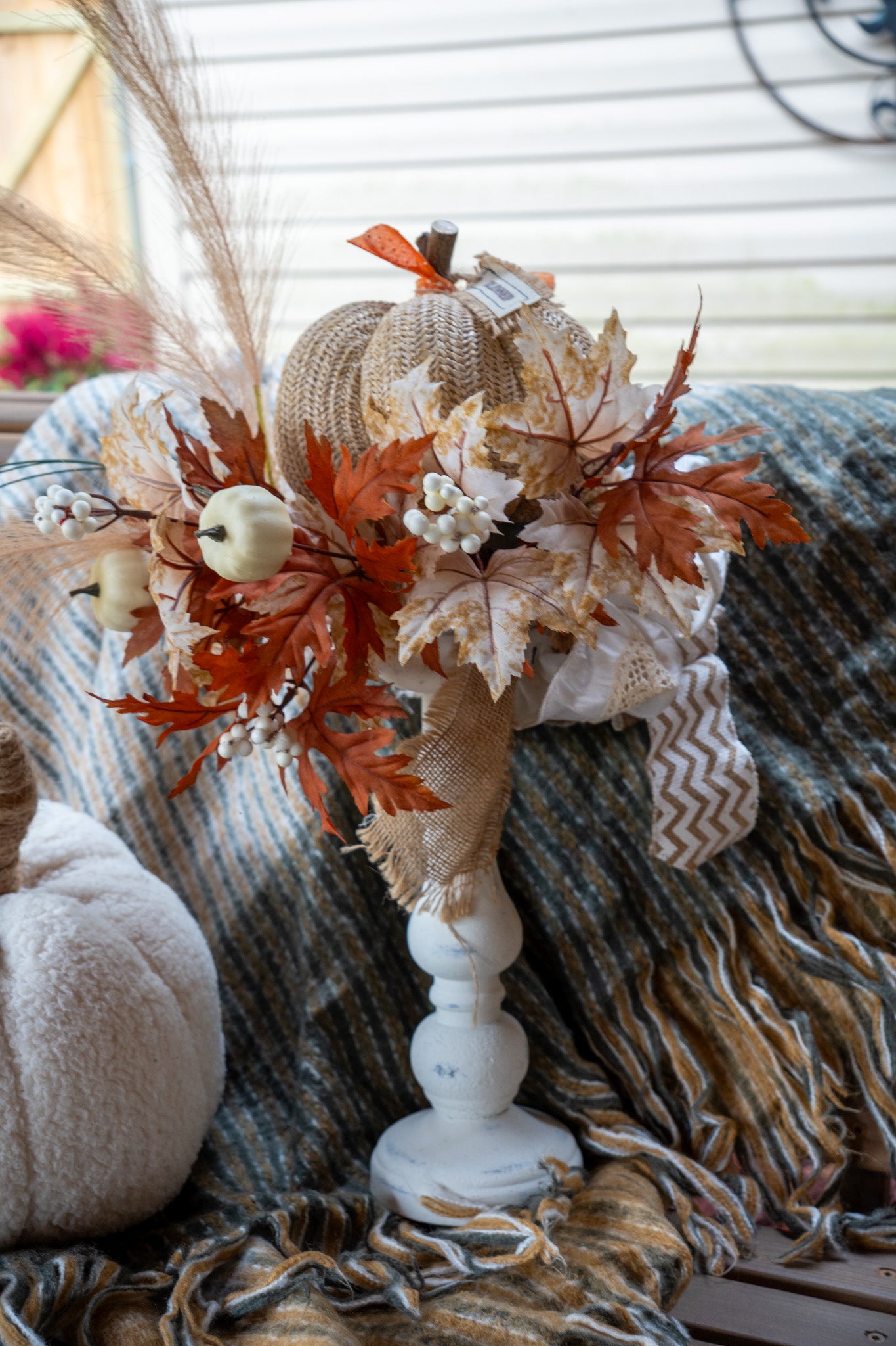 Handcrafted Pumpkin Fall Arrangement