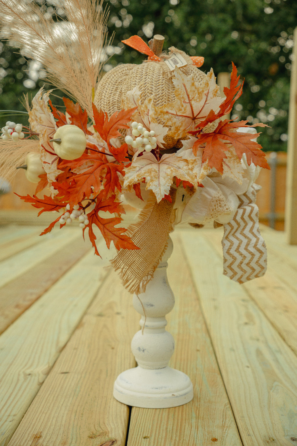 Handcrafted Pumpkin Fall Arrangement