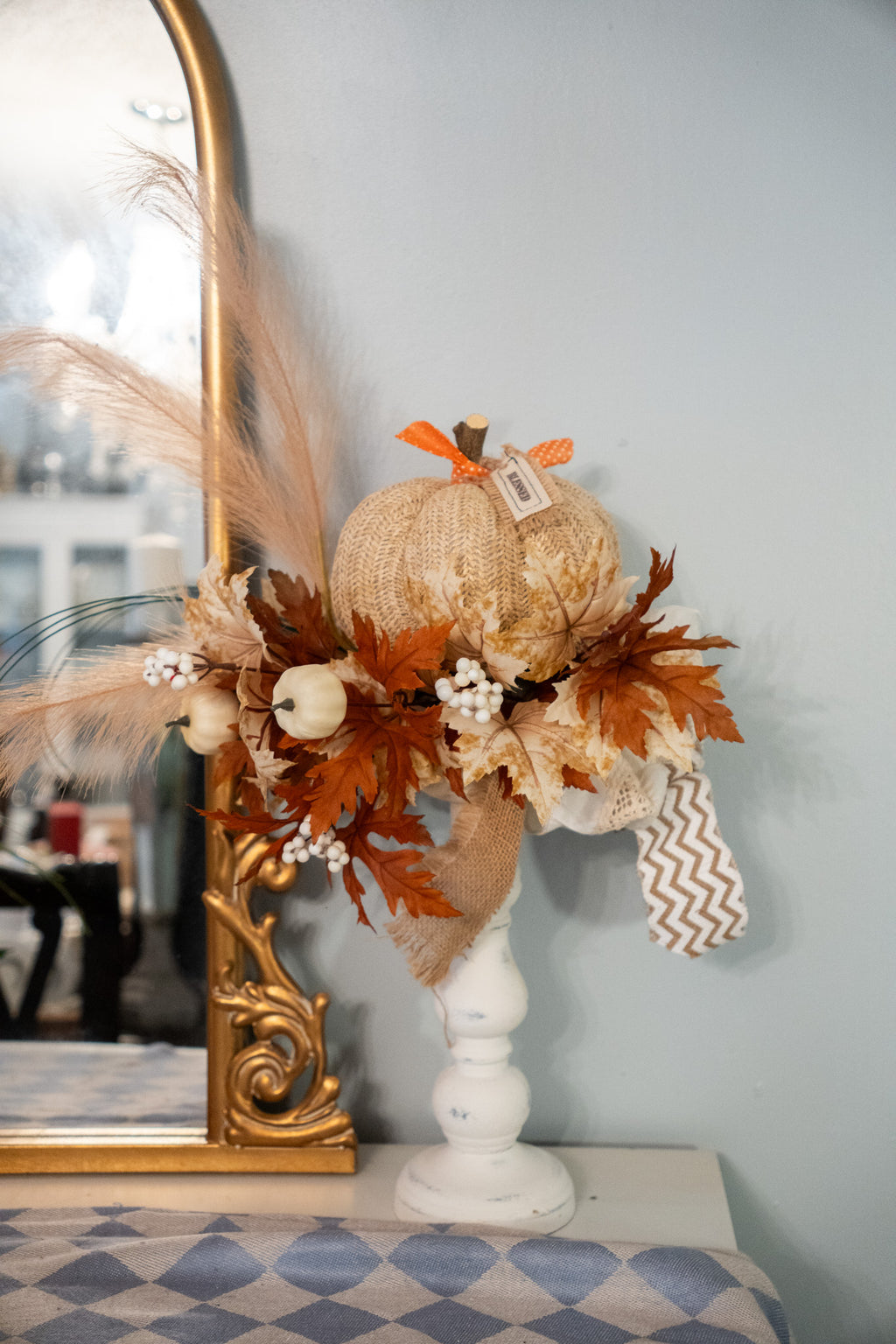 Handcrafted Pumpkin Fall Arrangement