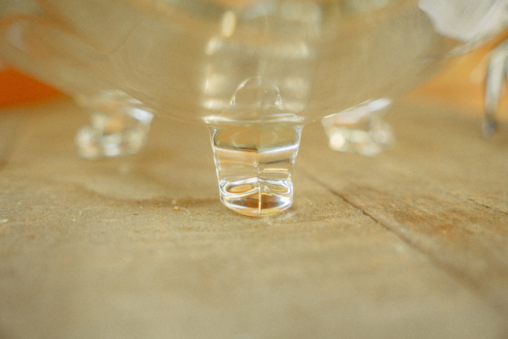 Fostoria Century Pressed Glass Footed Tricorn Dish