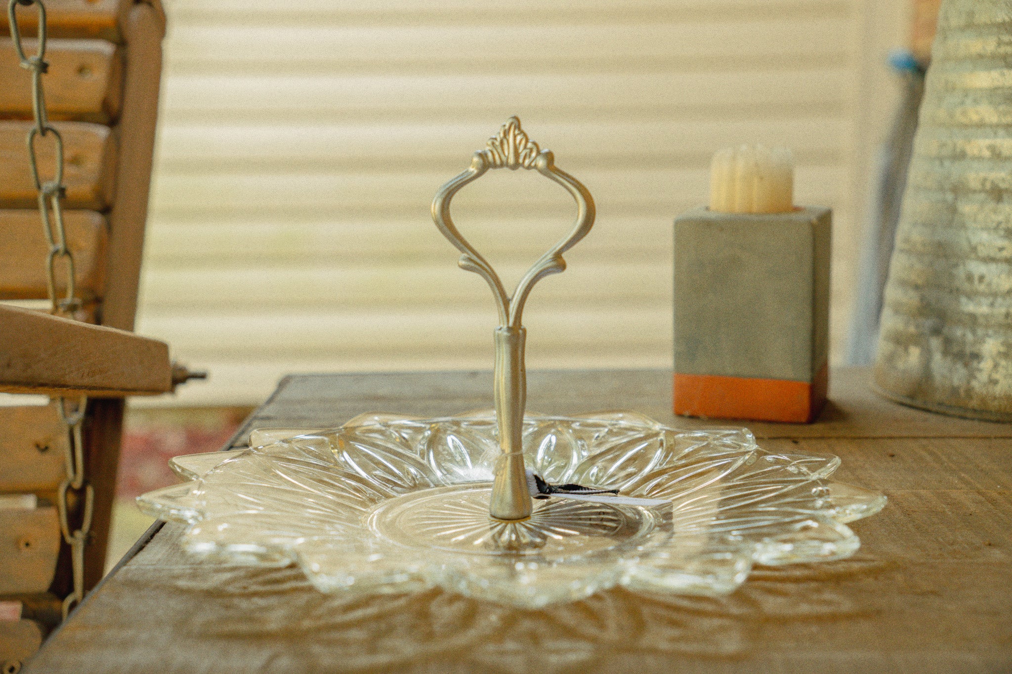 Federal Glass Petal Pattern Tidbit Dish