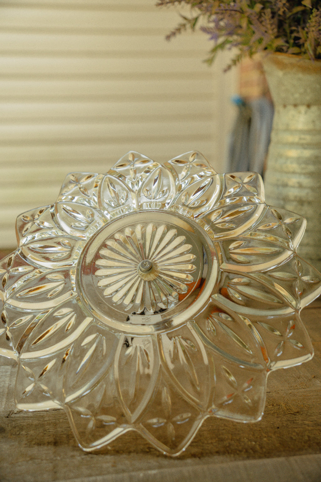 Federal Glass Petal Pattern Tidbit Dish