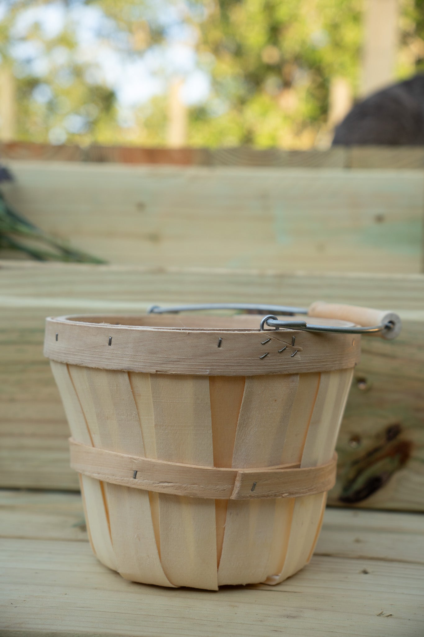 Wooden Barrel Basket