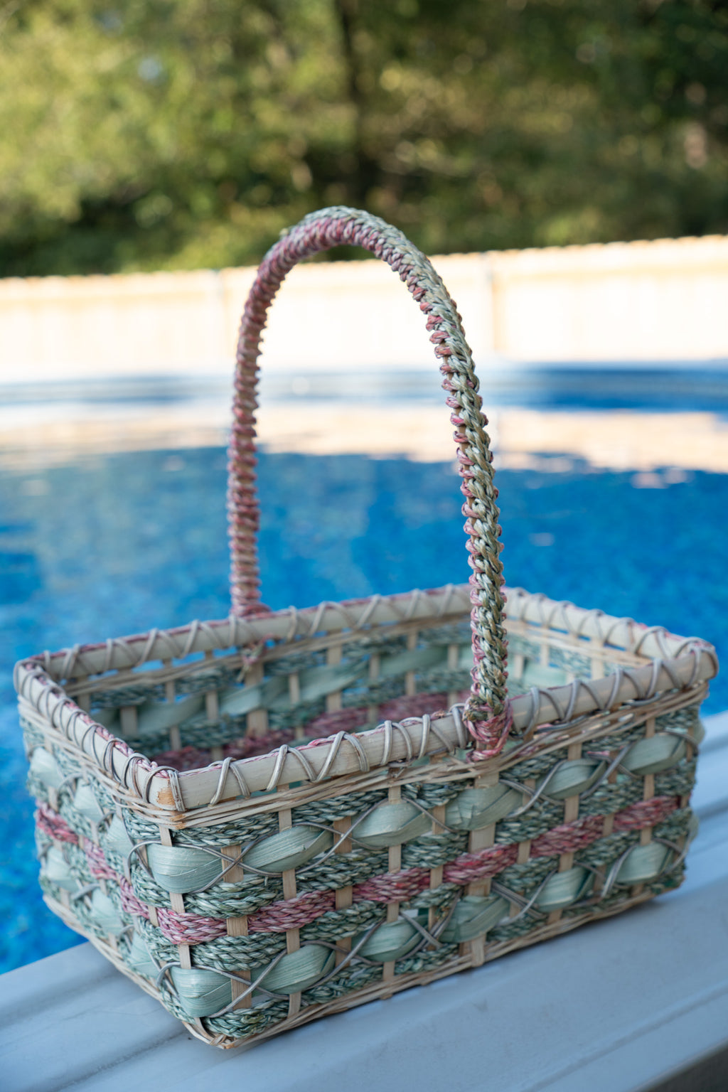 Pastel Green and Pink Basket