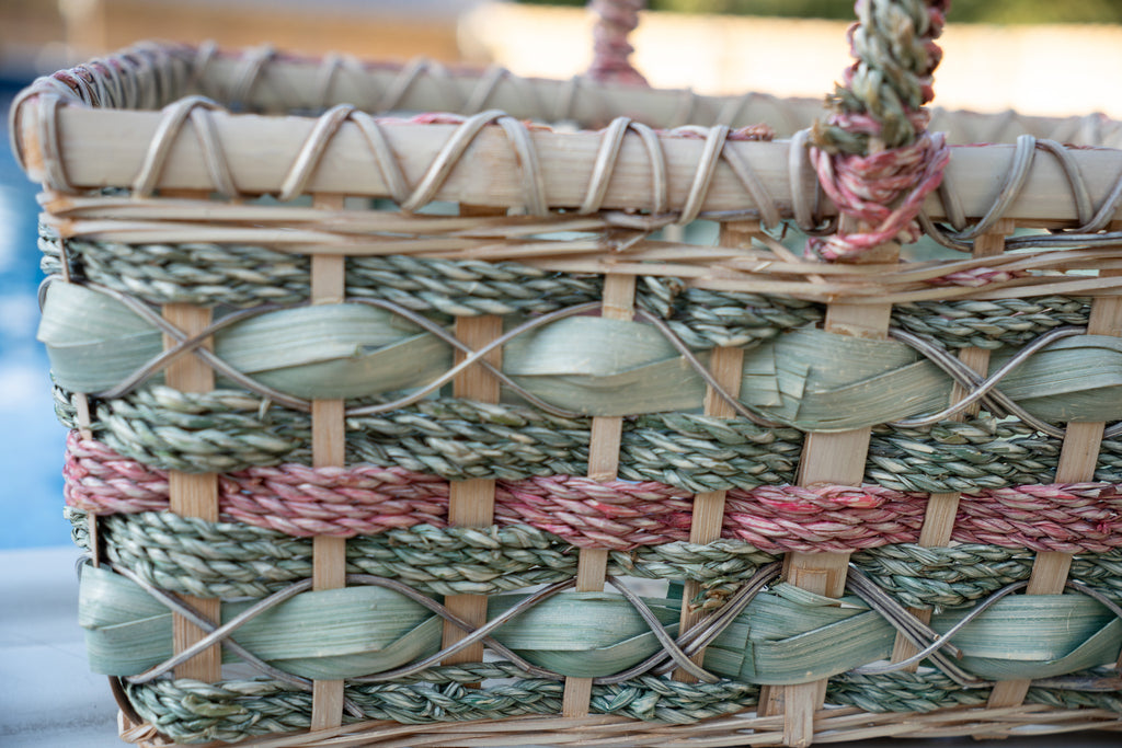 Pastel Green and Pink Basket
