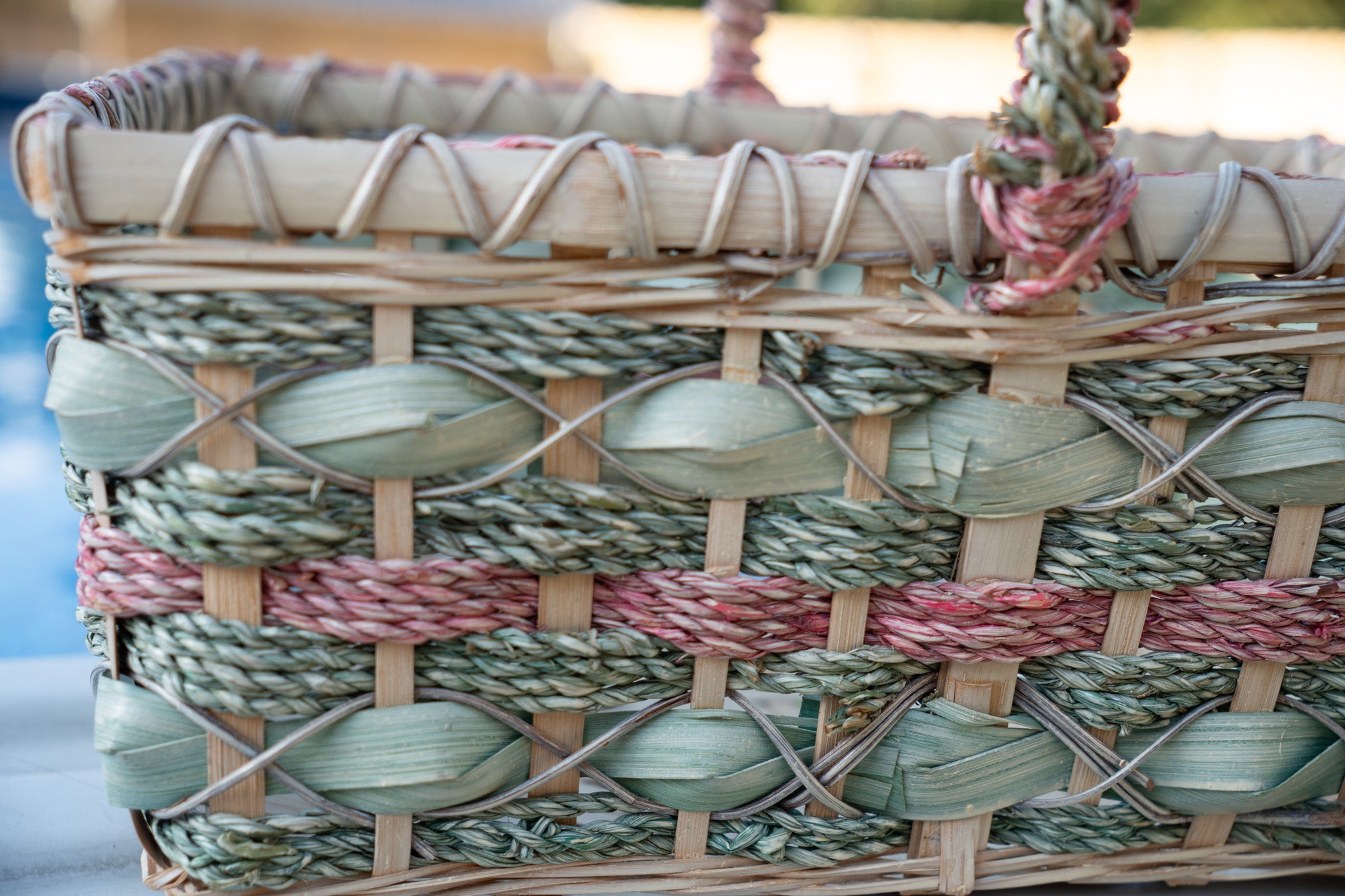 Pastel Green and Pink Basket
