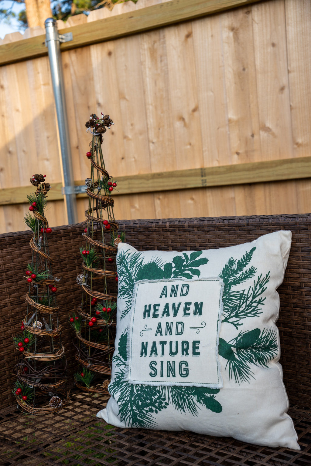 "Heaven and Nature Sing" Christmas Throw Pillow