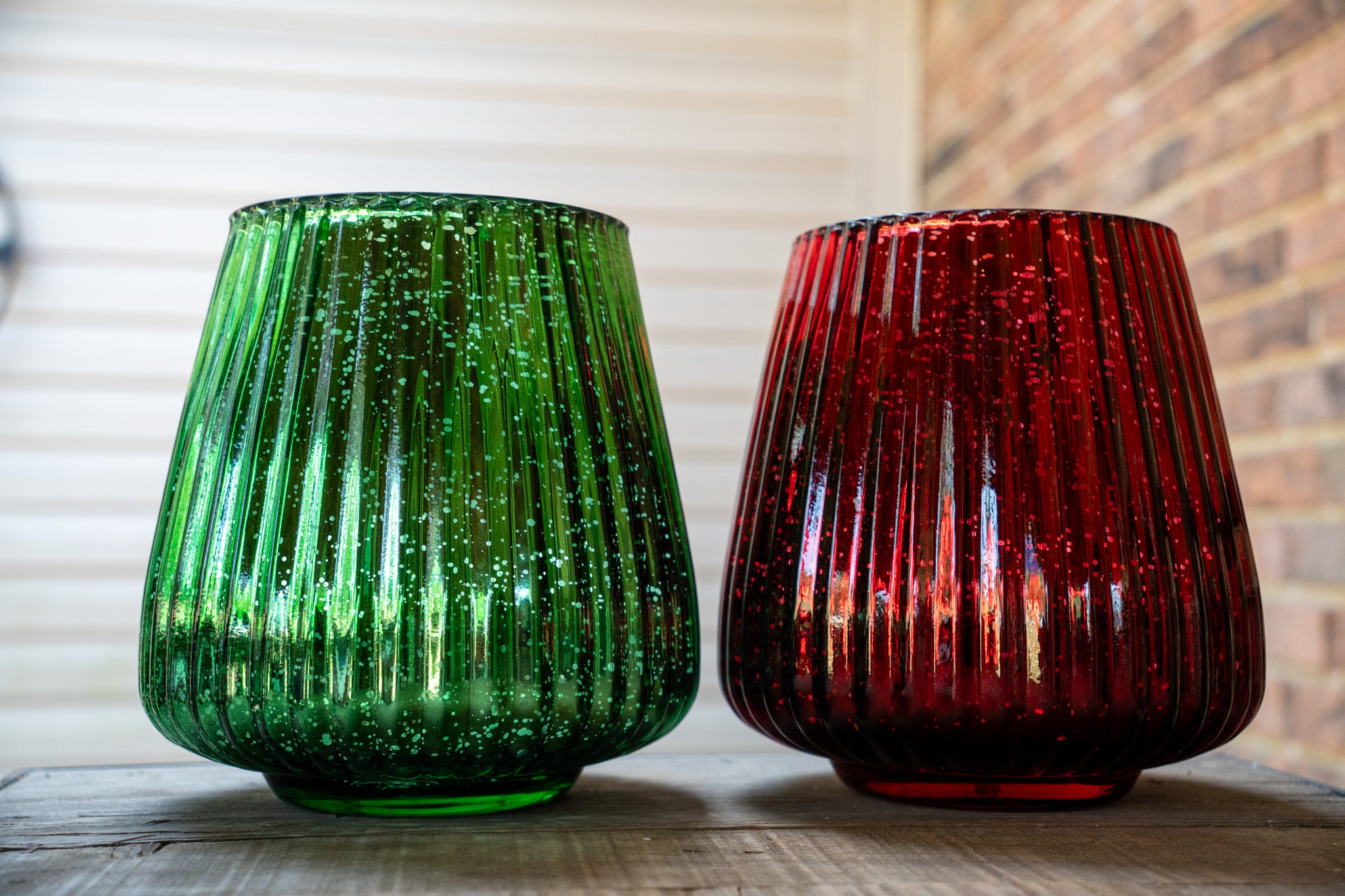 Green Shimmery Christmas Vase