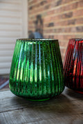 Green Shimmery Christmas Vase