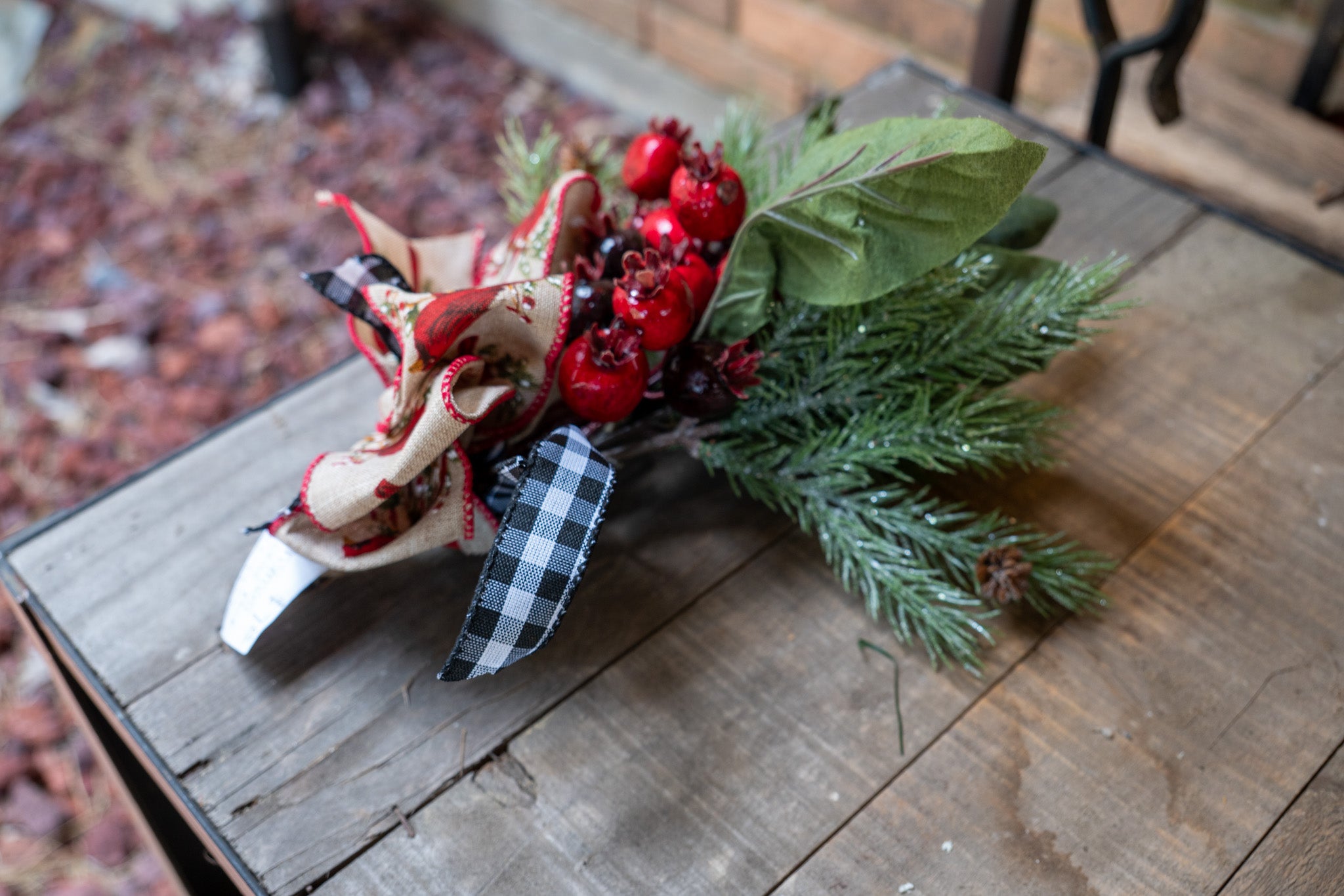 Handmade Christmas Floral with Bow