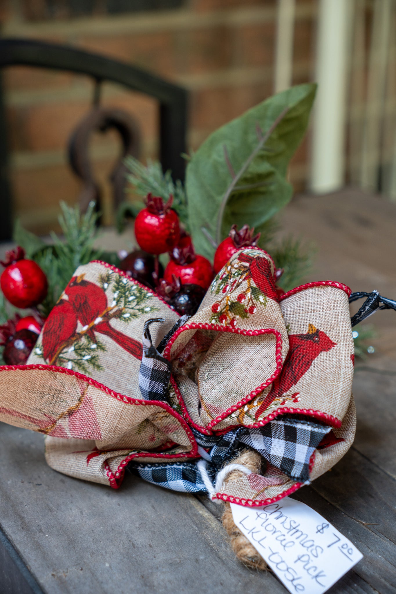Handmade Christmas Floral with Bow