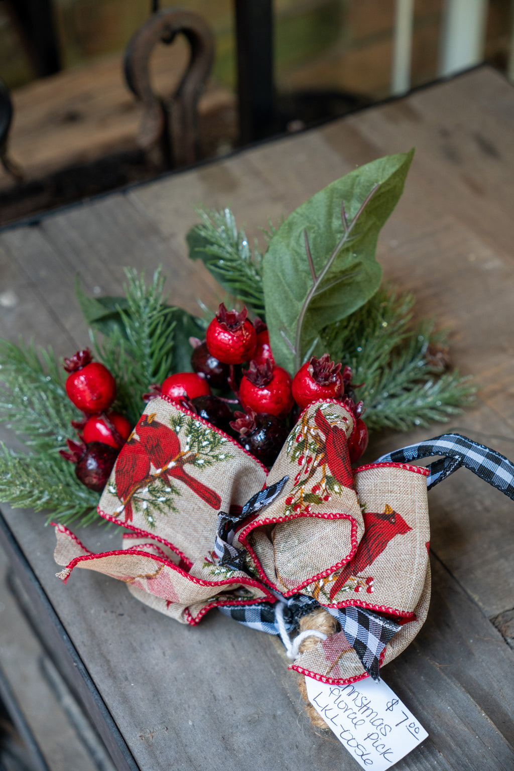 Handmade Christmas Floral with Bow