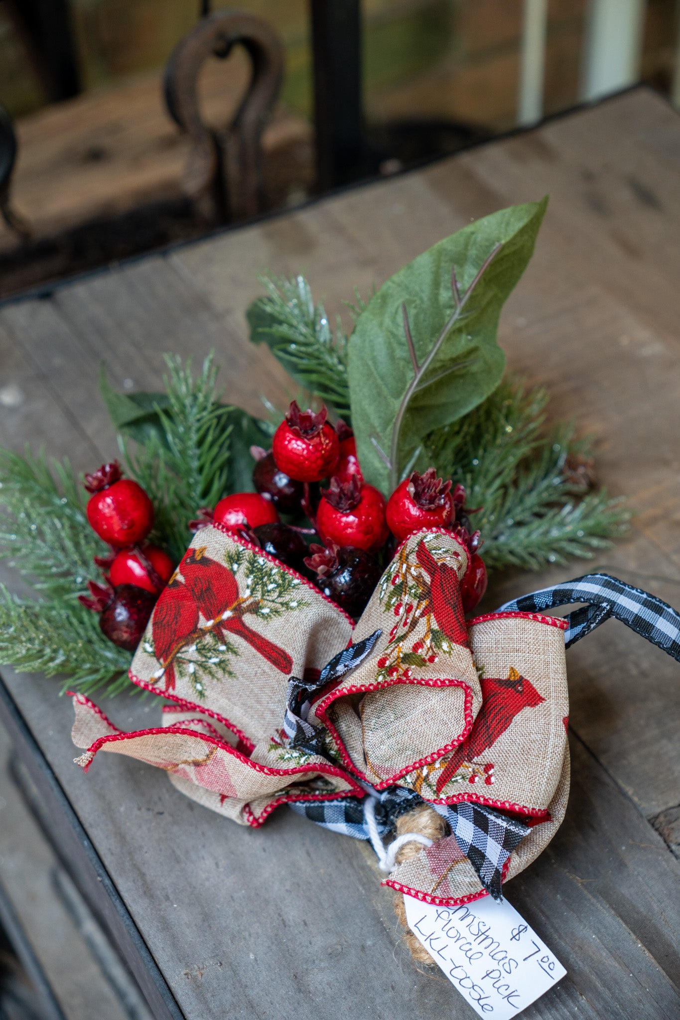 Handmade Christmas Floral with Bow