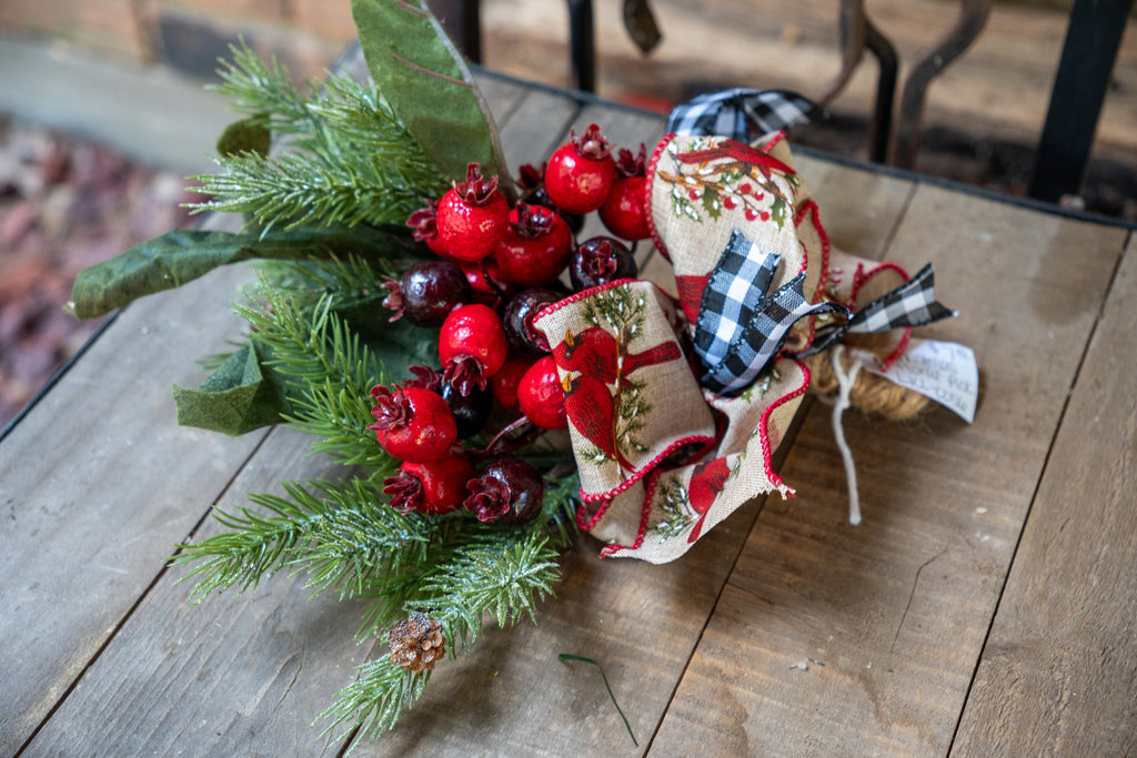 Handmade Christmas Floral with Bow