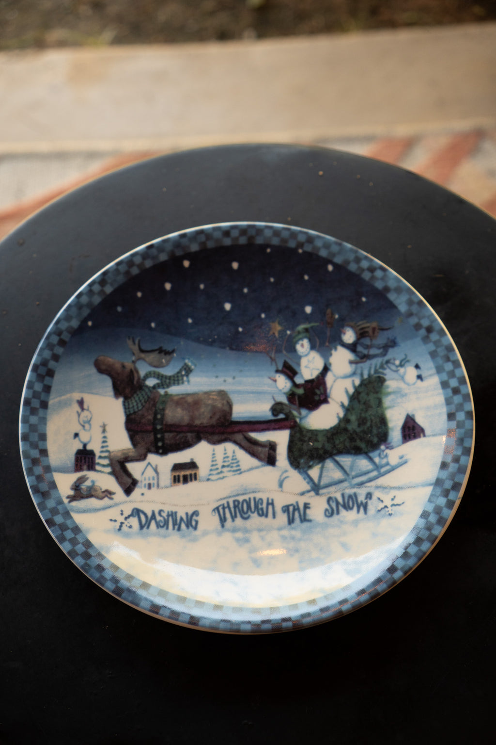 Vintage Snowman Plate Set — 4-Pc