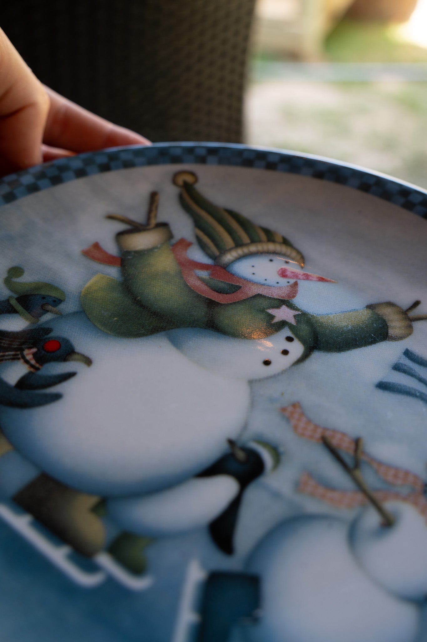 Vintage Snowman Plate Set — 4-Pc
