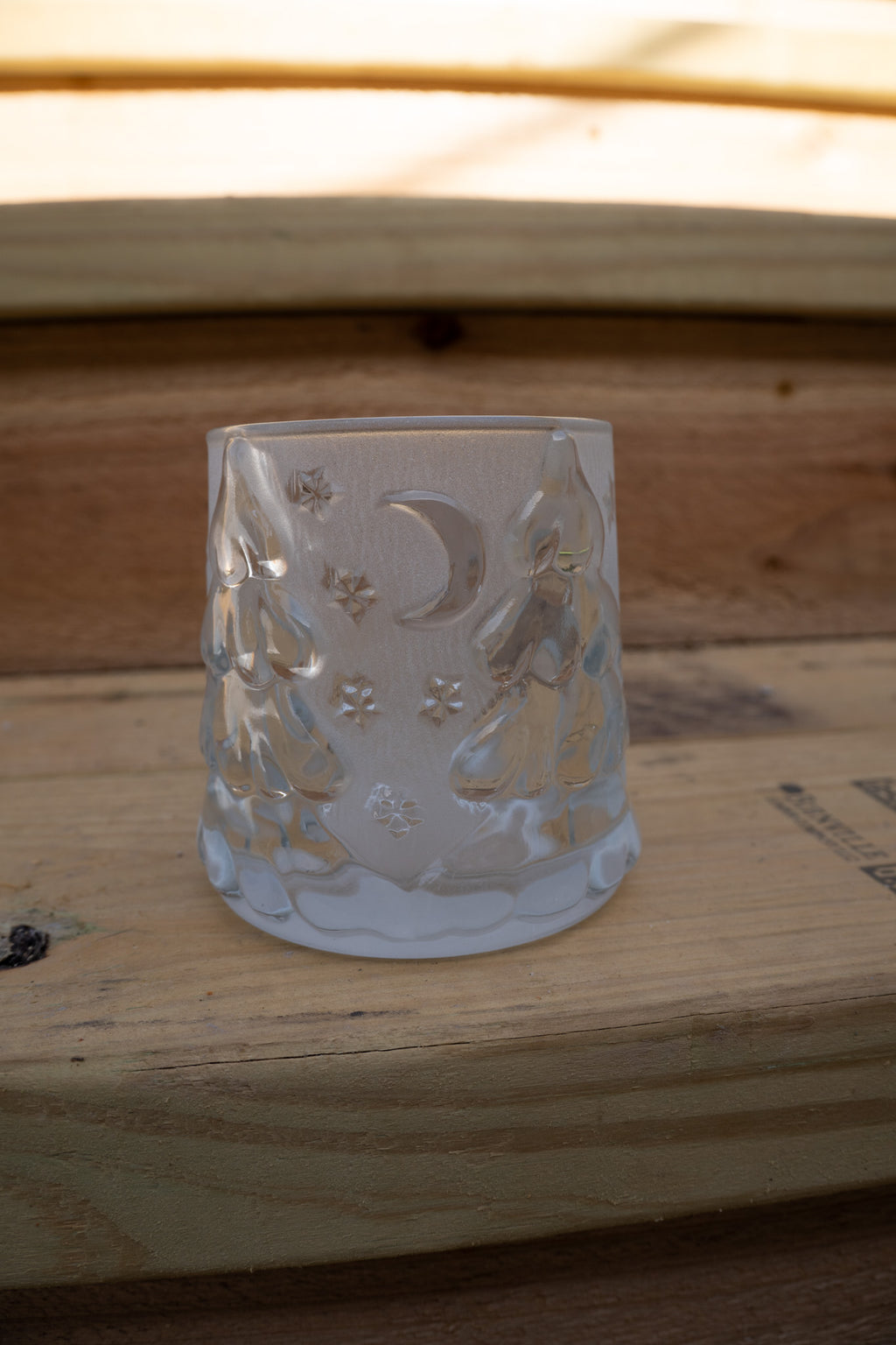 Heavy Glass "Tree" Candle Holder