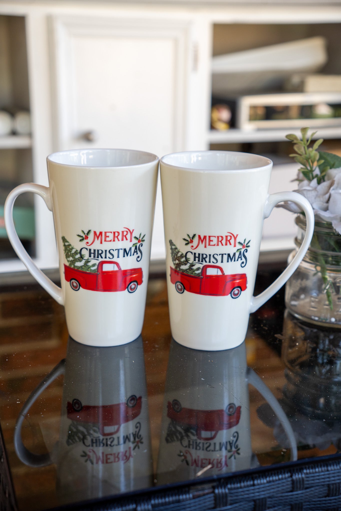 Tall Latte Christmas Truck Mug Set — 2-Pc