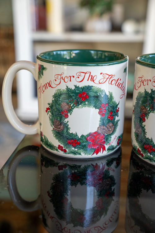 1989 "Potpourri Press" Christmas Mug Set — 2-Pc