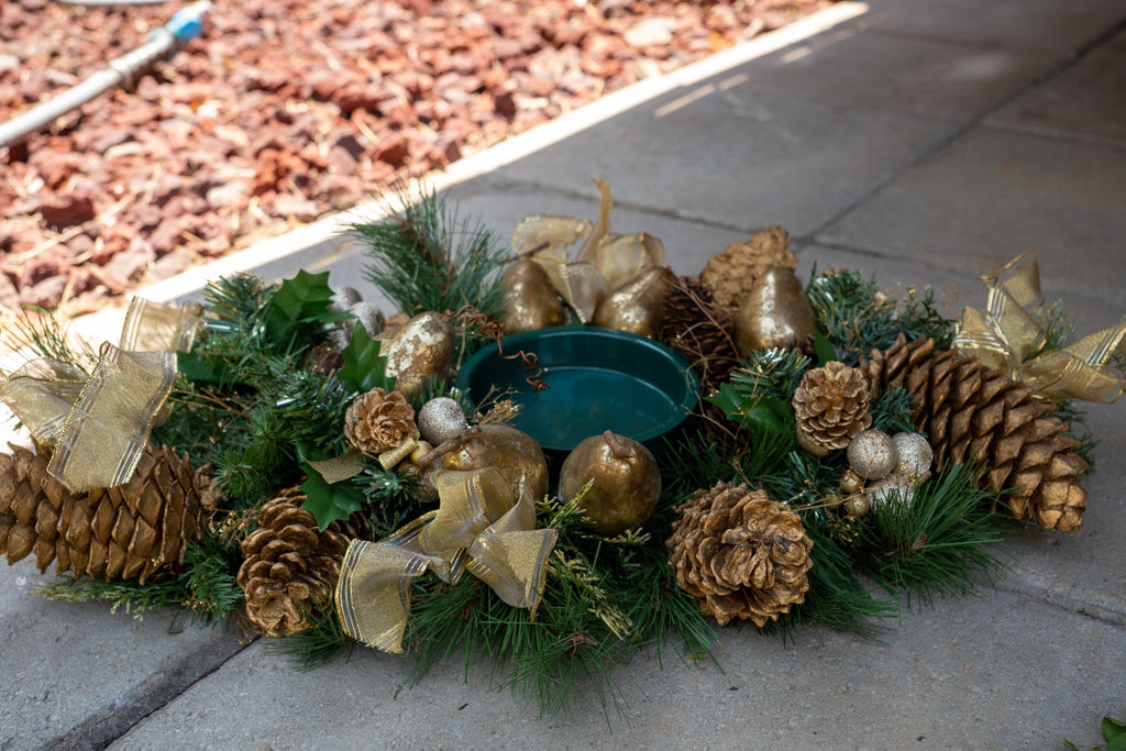 Greenery & Gold Centerpiece Candle Holder
