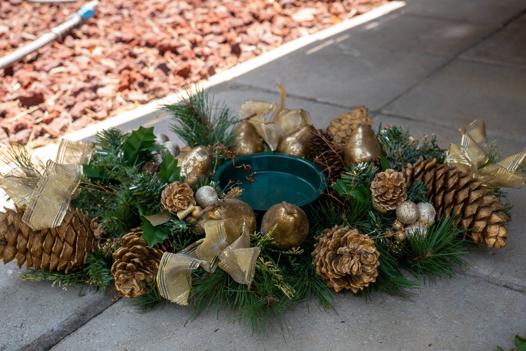 Greenery & Gold Centerpiece Candle Holder