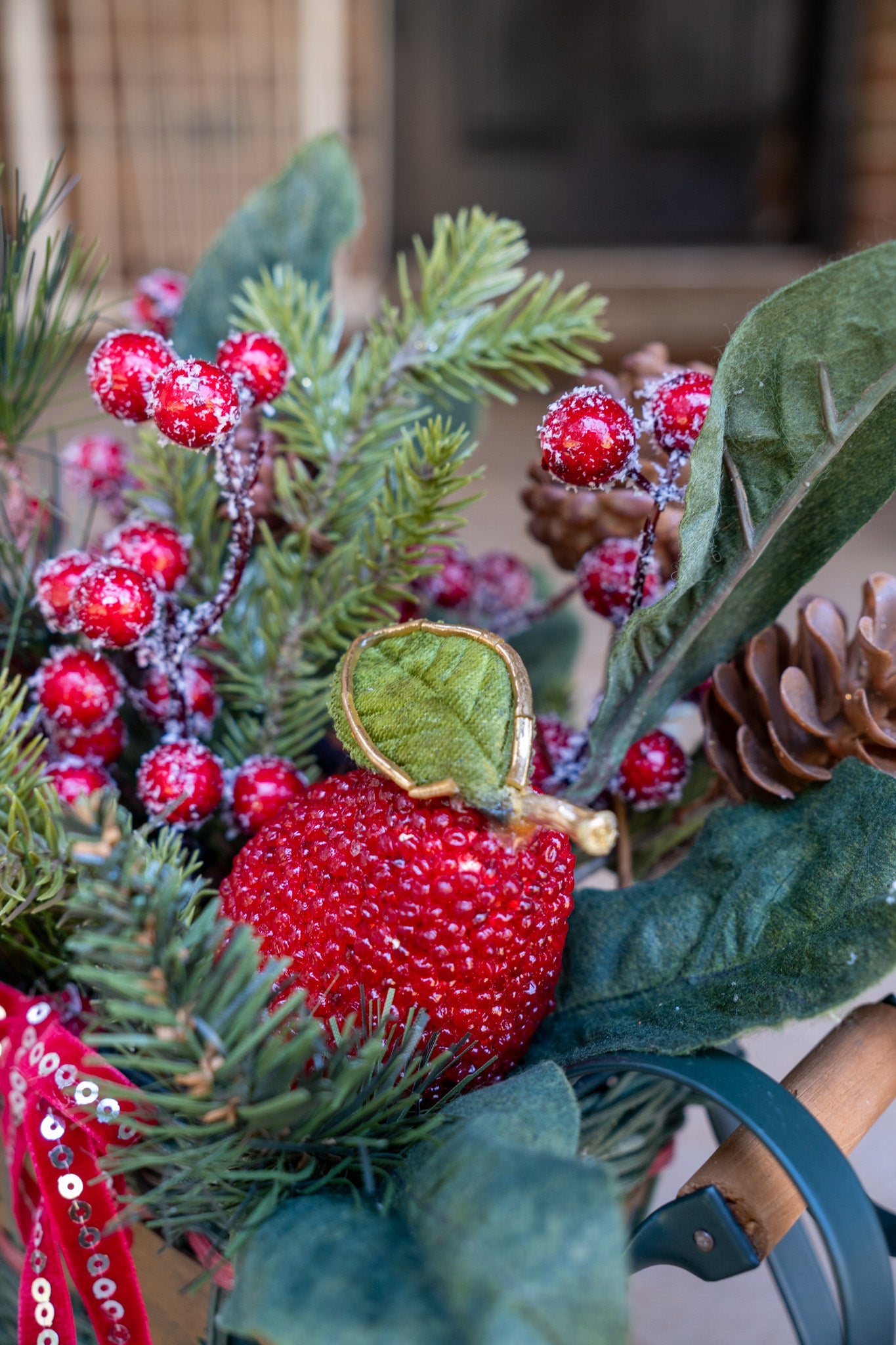 Christmas Arrangement in Vintage Sleigh
