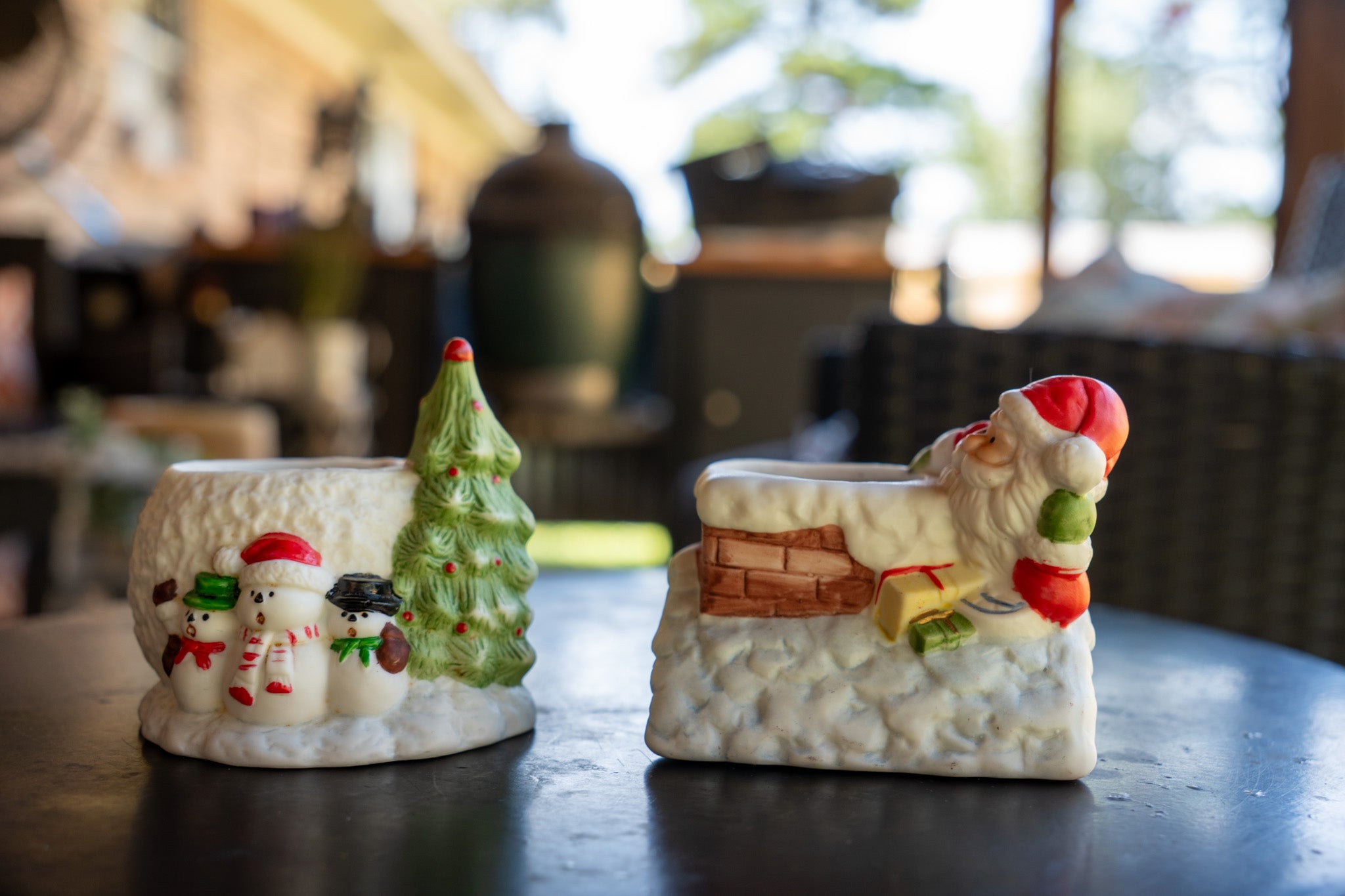 Vintage Christmas Candle Holder Set