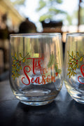'Tis the Season' Stemless Wine glasses — 4-Pc Set