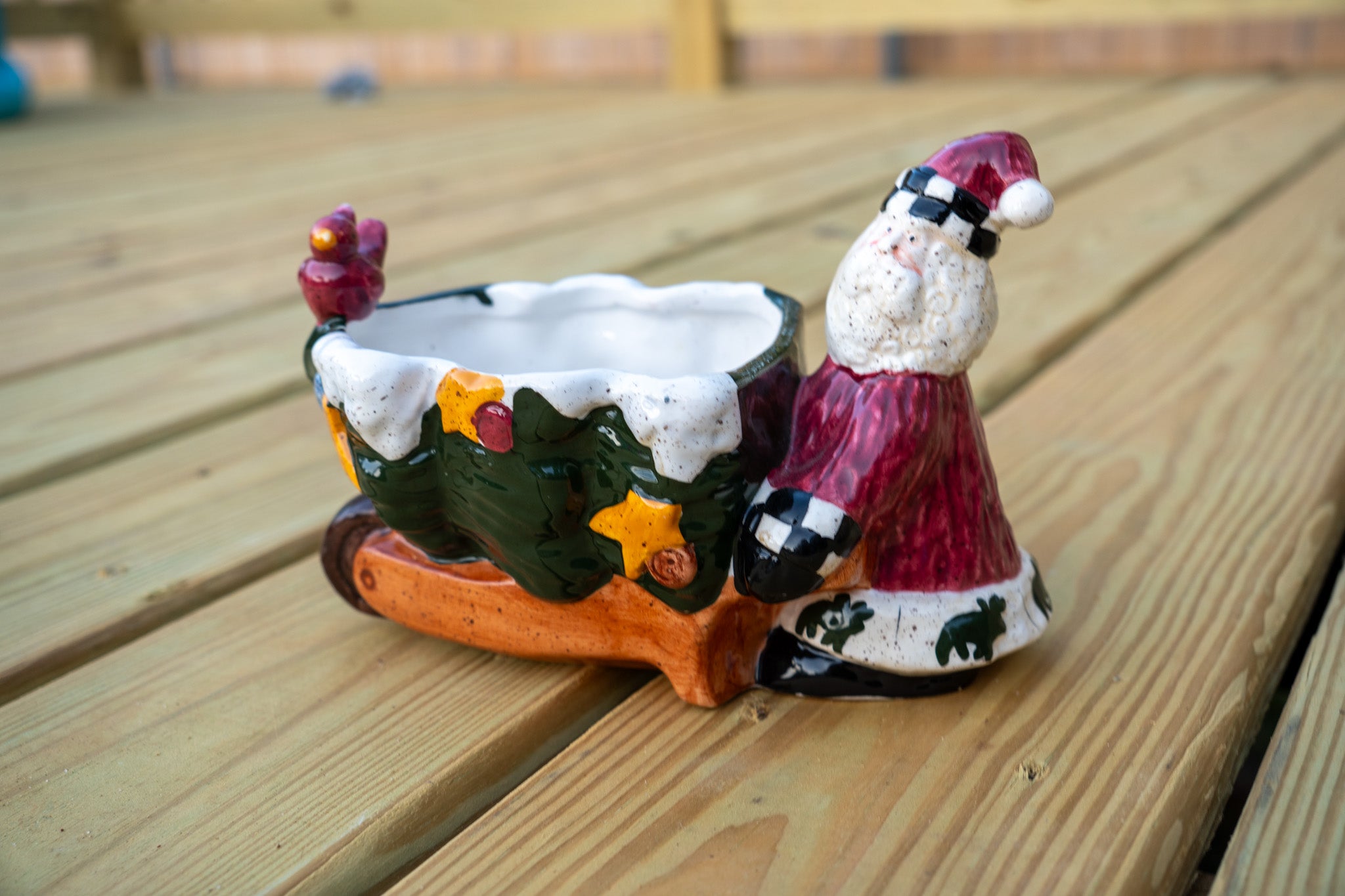 Ceramic Vintage Santa Candy Dish