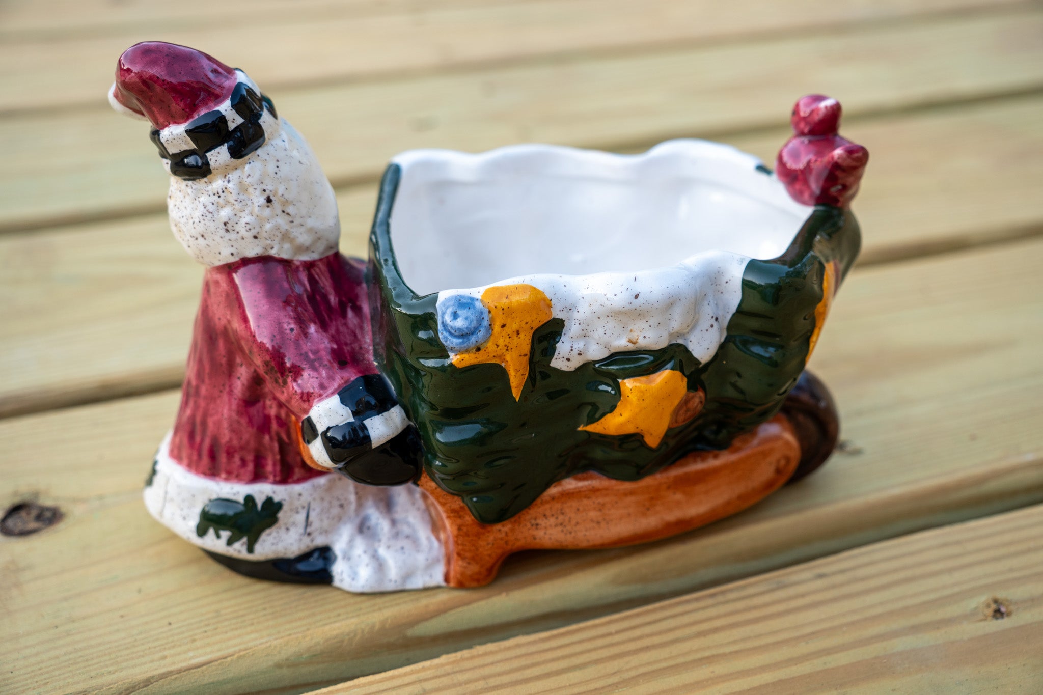 Ceramic Vintage Santa Candy Dish