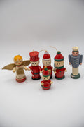 Wooden Vintage Christmas Figurines — 6-Pc Set