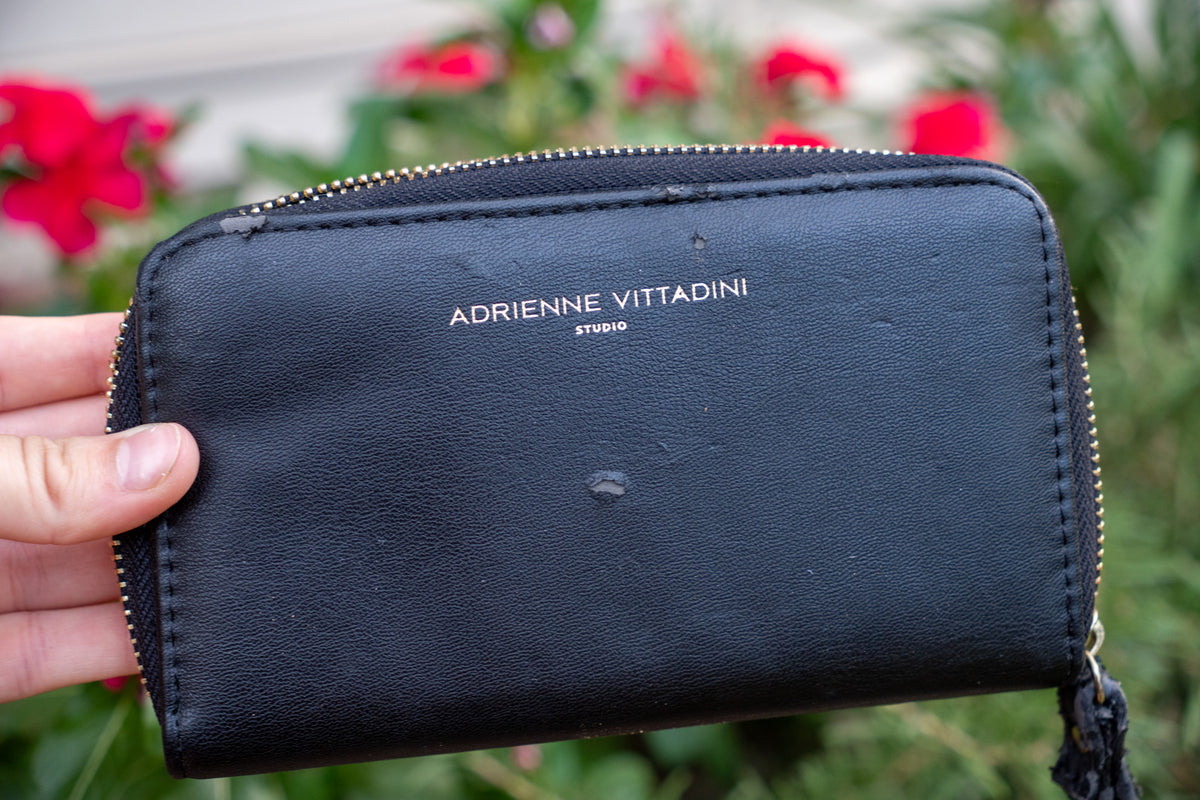 Adrienne Vittadini Black Wristlet Wallet