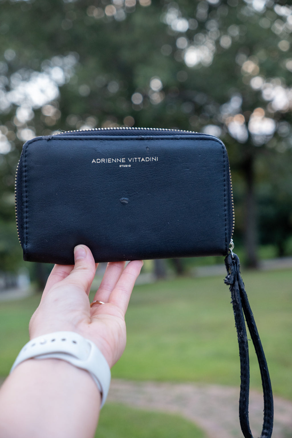 Adrienne Vittadini Black Wristlet Wallet