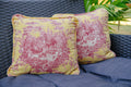 French Country Rooster Accent Pillow Set — Red & Yellow