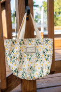 Small Tote Bag with Embroidered Flowers — "Pleasant Time"