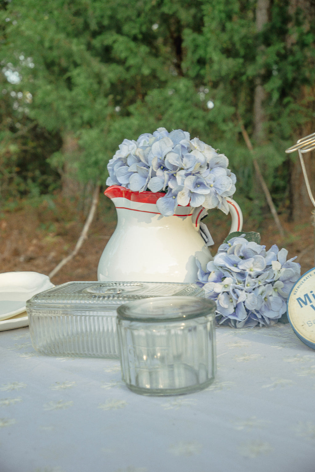 Pressed Glass Salt Cellar with Lid