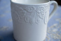 White Fruit Embossed Coffee Mug