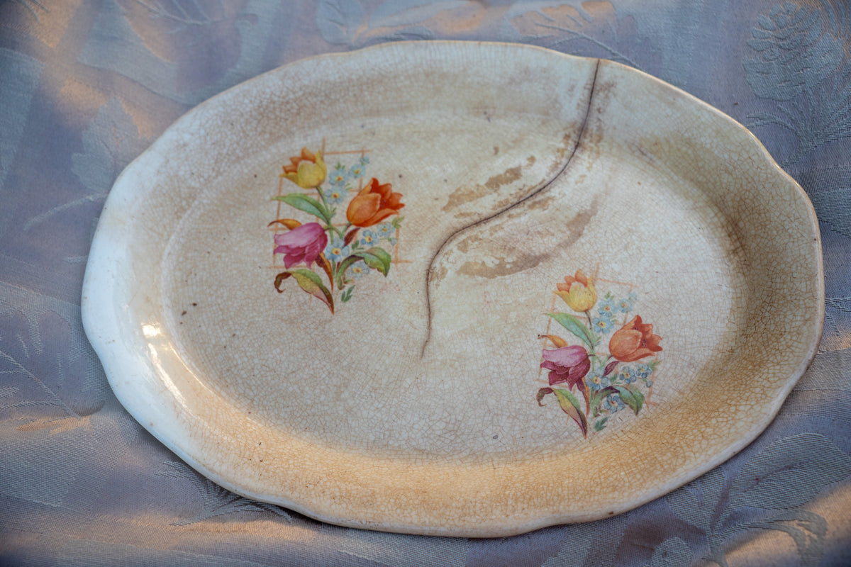 Vintage Tulip Oval Serving Platter