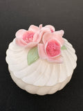 Round Trinket Box with 3D Rose Design