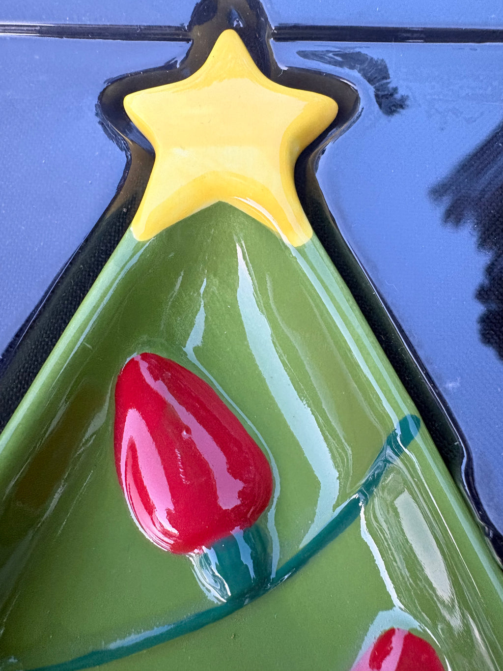 Hallmark Tree Serving Dish with Lighted Bulb Spreader