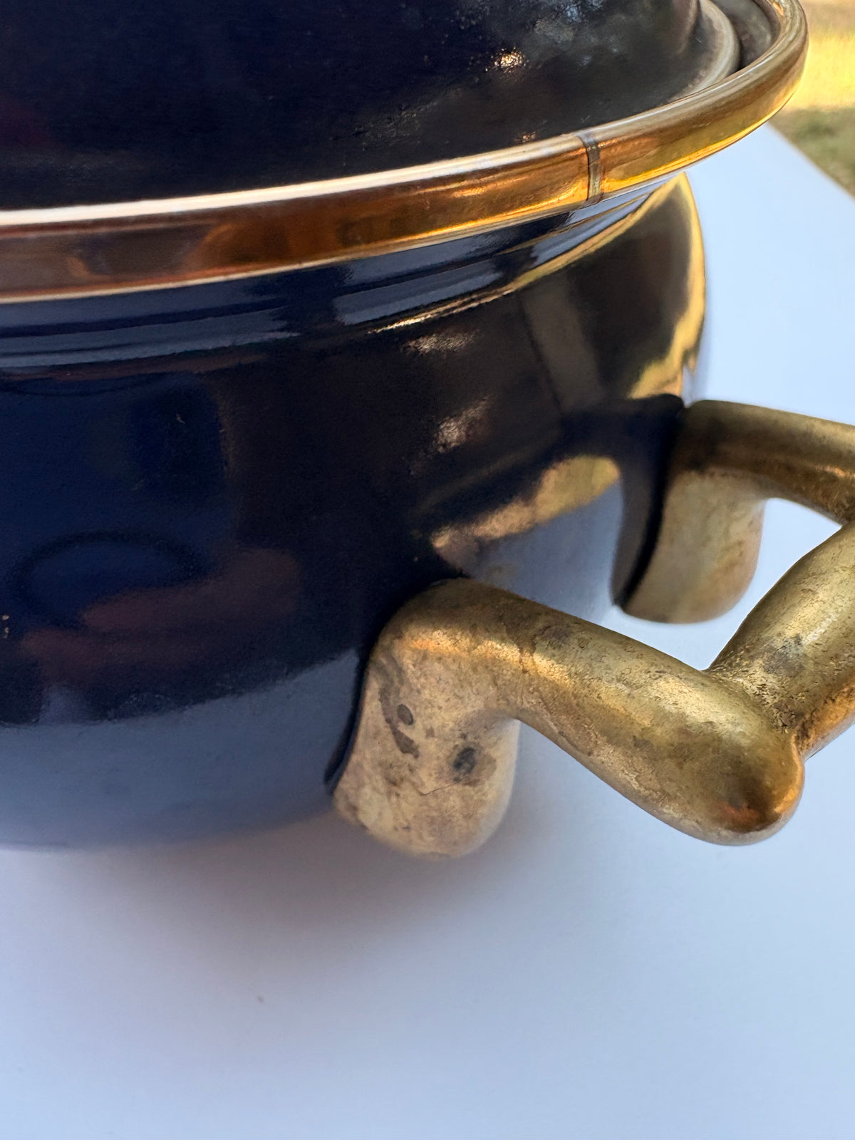 Navy Blue Vintage Enamelware Simmer Pot