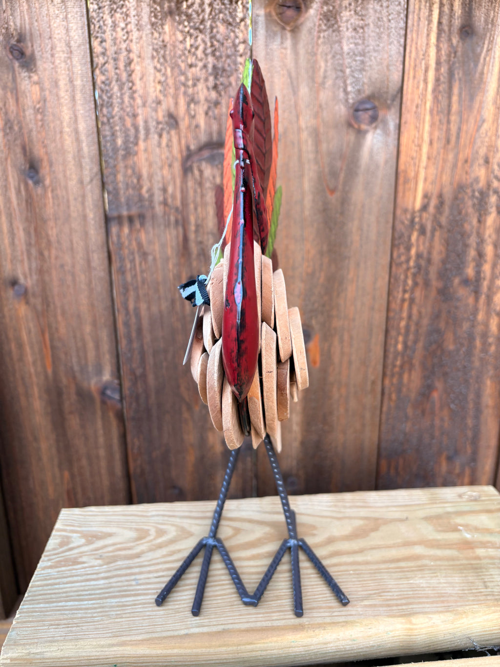 Metal and Driftwood Turkey Centerpiece