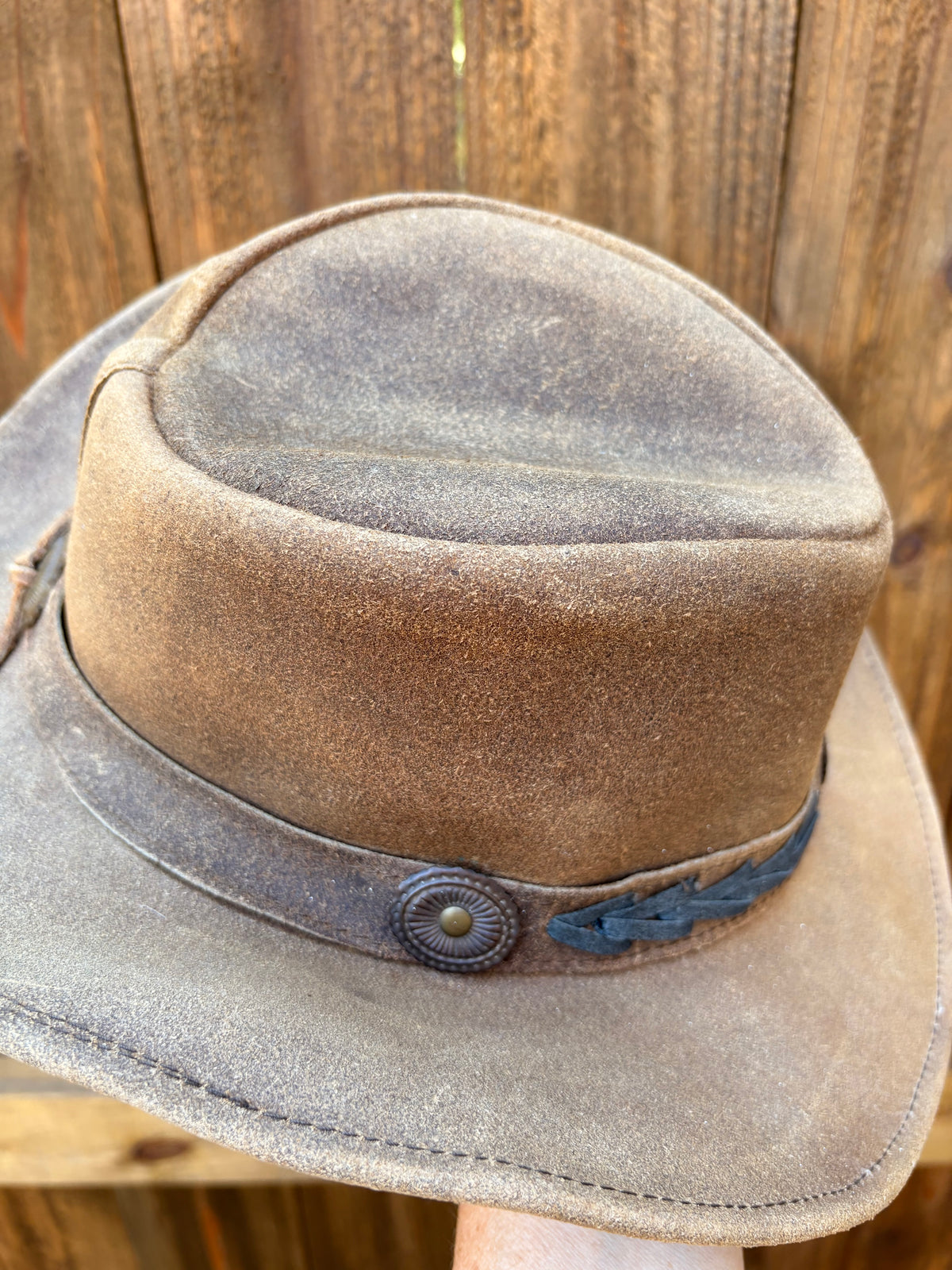 Distressed Leather Cowboy Hat