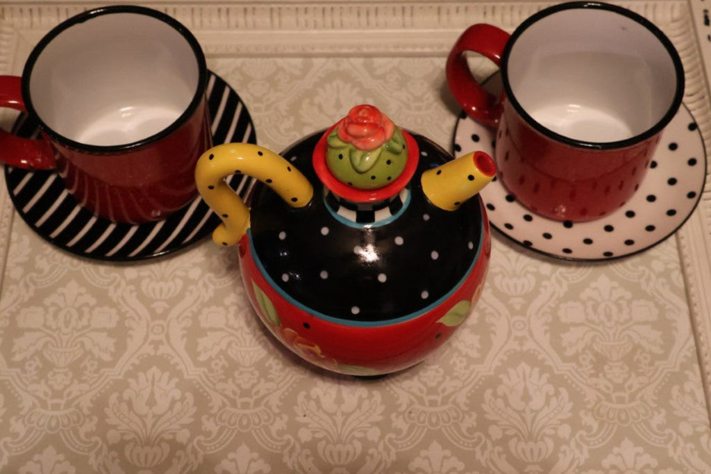 Joyce Shelton Tea Party Collection Teapot for Giftcraft