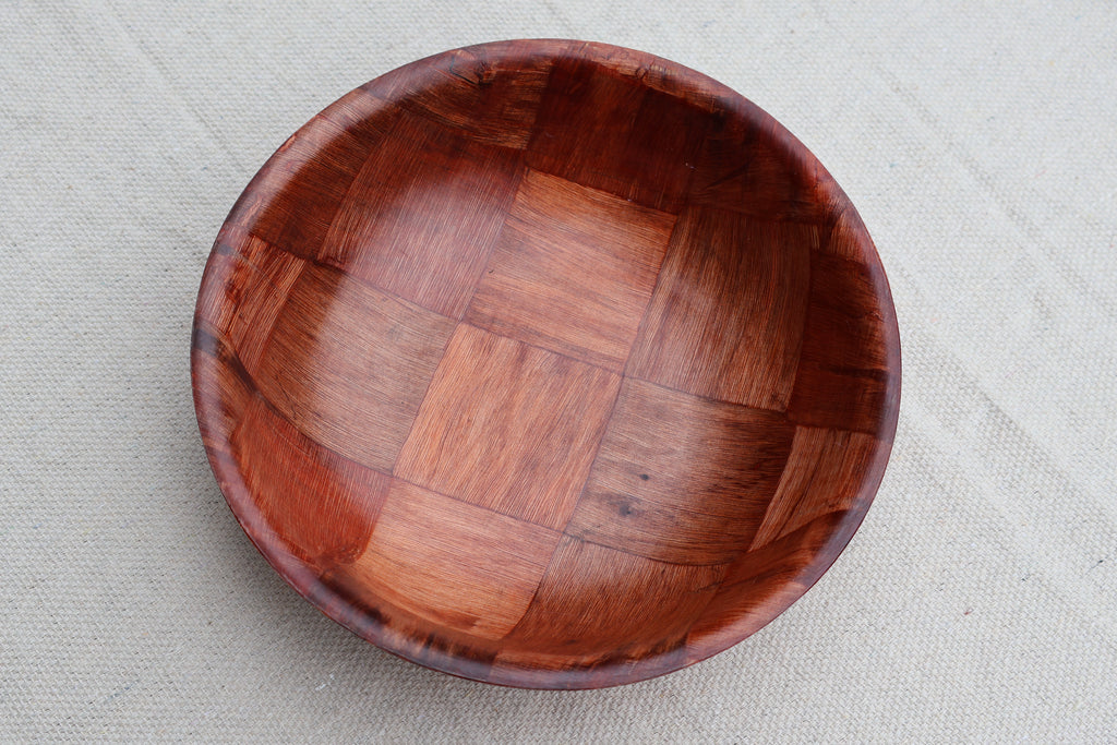 Woven Wood Serving Bowl, 8"