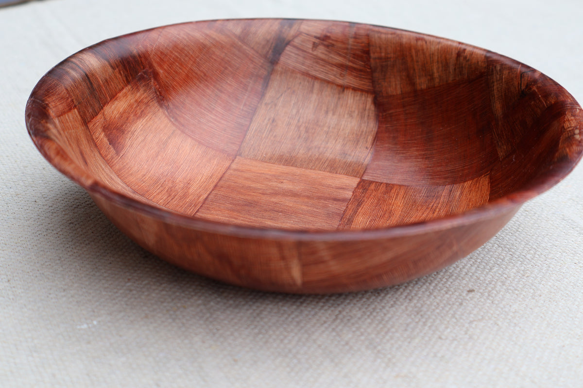 Woven Wood Serving Bowl, 8"