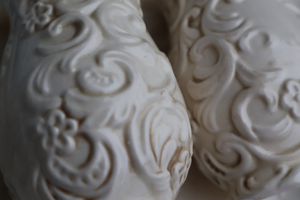 Napco Provincial White Salt & Pepper Shaker Set with Tray