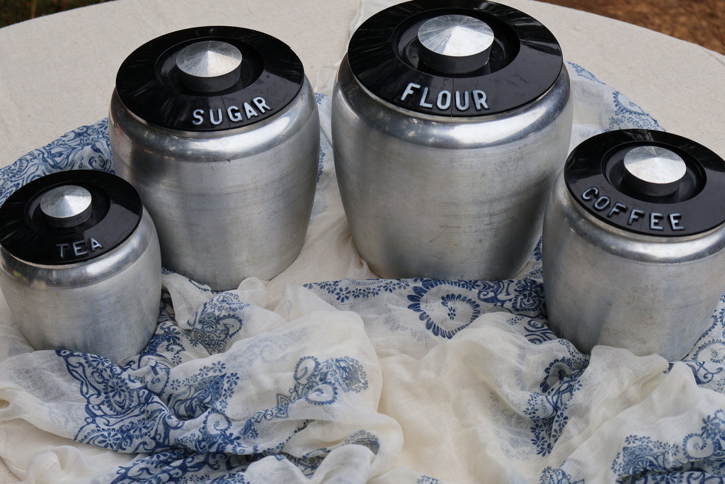1950s Kromex Aluminum Canister Set, Set of 4